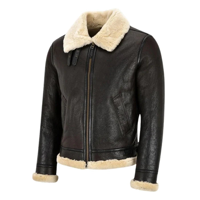 Valkor Sheepskin B3 Bomber Shearling Jacket Brown
