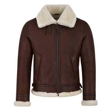 Valkor Sheepskin B3 Bomber Shearling Jacket Dark Brown