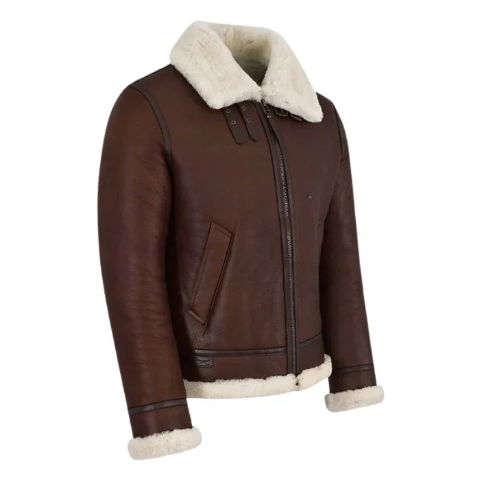 Valkor Sheepskin B3 Bomber Shearling Jacket Dark Brown