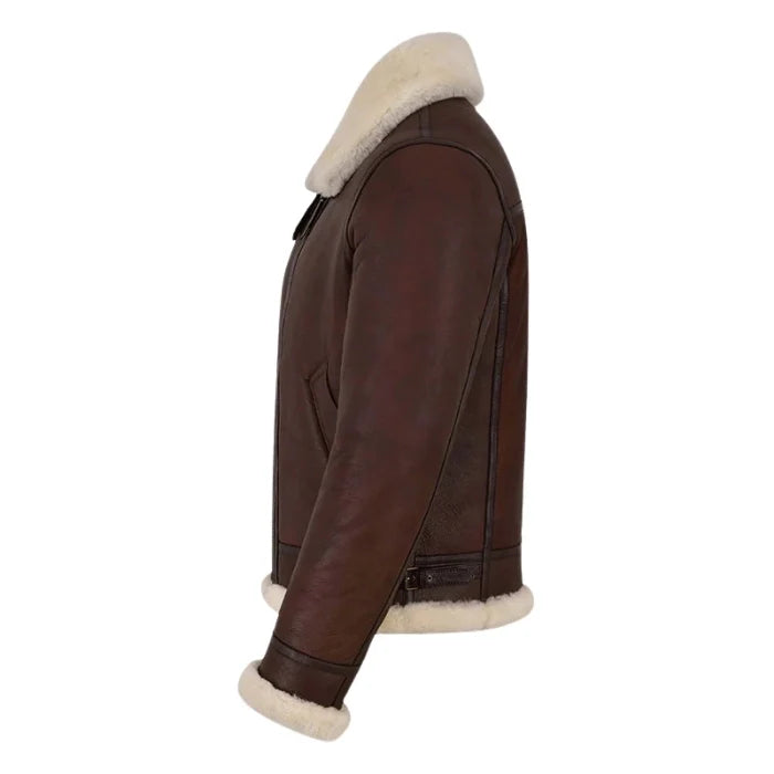 Valkor Sheepskin B3 Bomber Shearling Jacket Dark Brown