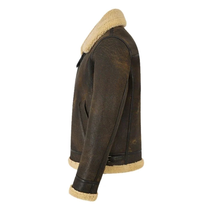 Valkor Sheepskin B3 Bomber Shearling Jacket Mud