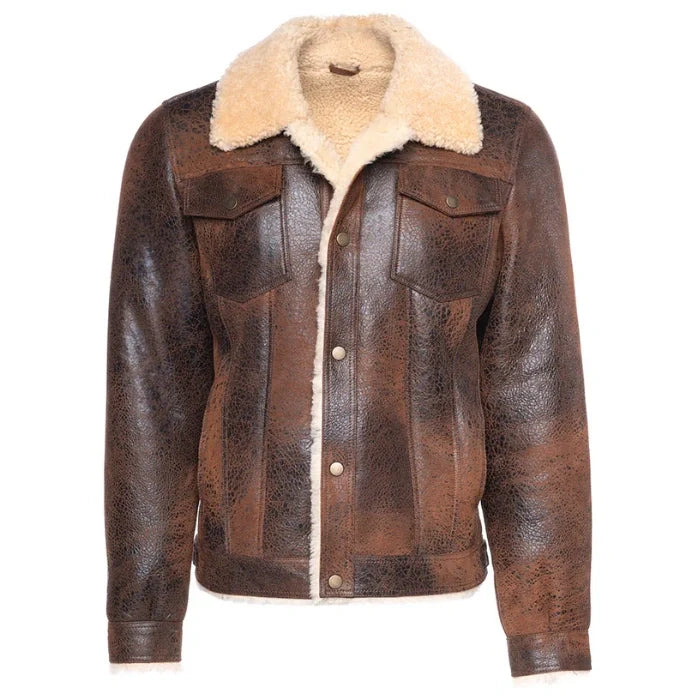 Tundra Vintage Trucker Style Shearling Jacket
