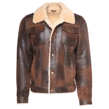 Tundra Vintage Trucker Style Shearling Jacket