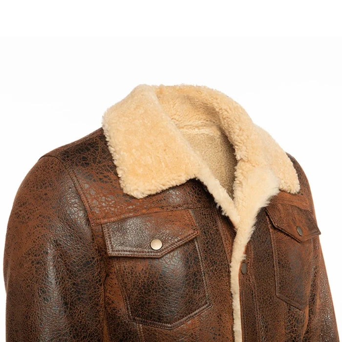 Tundra Vintage Trucker Style Shearling Jacket